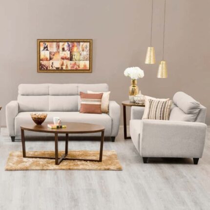 Furn Shine Fabric 3+2 Seater Sofa Set (Beige)