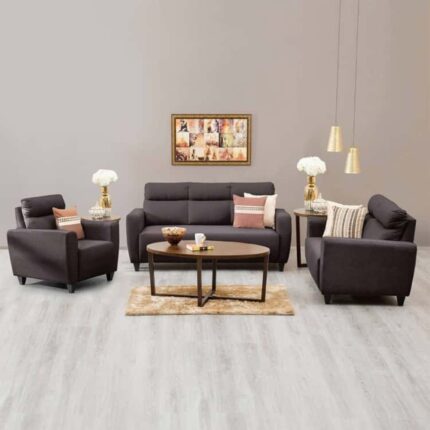 Furn Shine - Vidor Fabric 3+2+1 Seater Sofa Set - Brown
