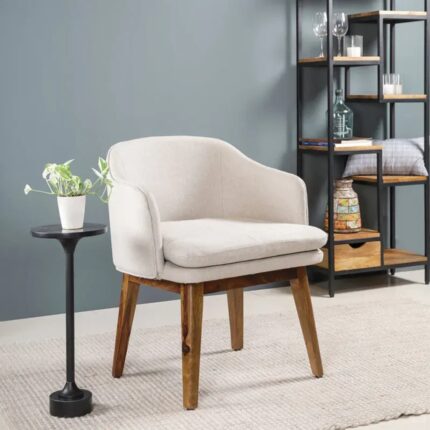 Furnshine - Edgar Solid Sheesham Wood Vintage Beige Dining Chair