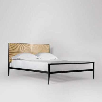 Furn Shine Sunshine Brass & Charcoal Acacia King Bed