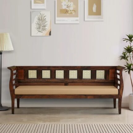 Furn Shine Flux Solid Wood Sheesham 3 Seater Sofa