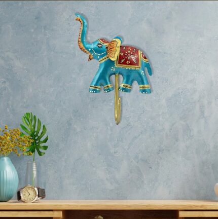 Furn Shine Iron Painted Wall Elephant Hook Key Holder for Wall Hanging ,Wall Decor Iron Key Holder, Cloth Hanging Hook Form Home Decor Gifts Items.