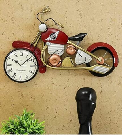 Furn Shine Handicraft Iron Bike Wall Clock , Speed Bike Wall Clock , Wall Decor Clock , Wall Hanging Clock