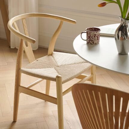 Furnshine - Natural Colour Frame Solid Wood Wishbone Dining Chair