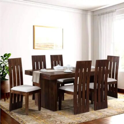 Furnshine - Starr Sheesham Solid Wood 6-Seater Dining Table Set