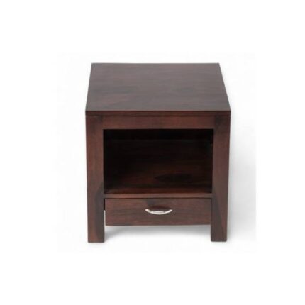 Furnshine Russell Solid Wood Side Table in Walnut