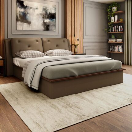 Furnshine Upholstered Queen Size Bed with Hydraulic Storage