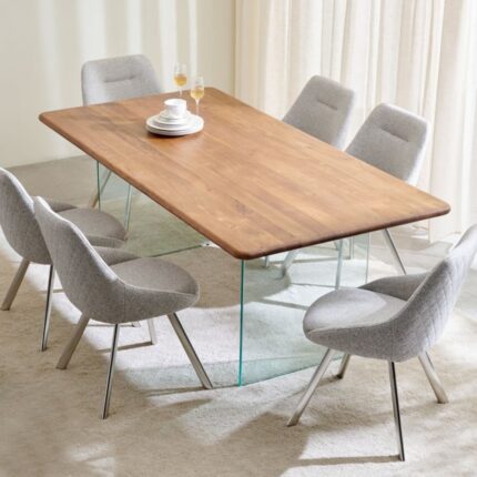 Furnshine - Lena Set of 2 Fabric Dining Chairs - Grey