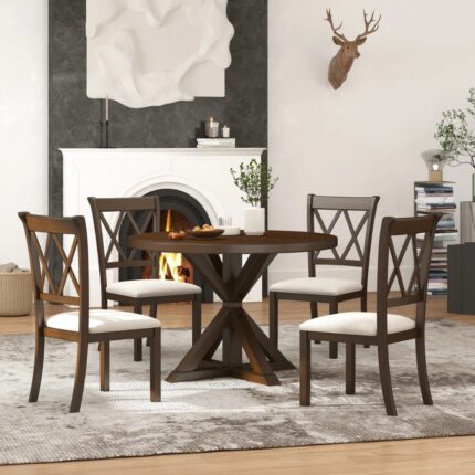 Furnshine Ebbert 4 - Person Round Dining Set