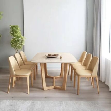 Furnshine Safron New 6 seater marble Dining table Set For Luxury Homes
