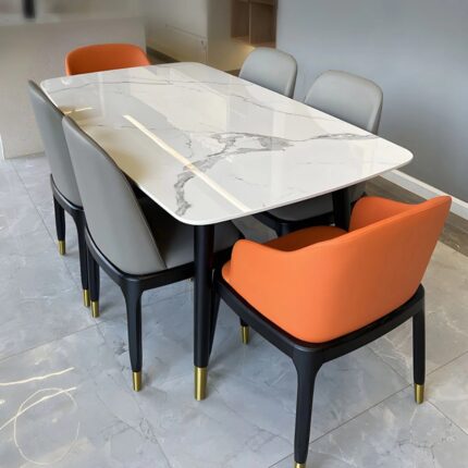 Furnshine Otto - Dining Table Marble Top - 4/6 Seater