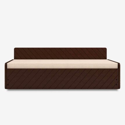 Furnshine - Paden King Size Sofa Cum Bed in (Cream) Wenge Finish With Box Storage & Mattress
