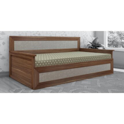Furnshine - Busby Sofa Cum Bed in Cairo Walnut & White Finish with Storage & Mattress