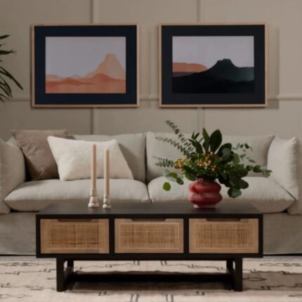 Furnshine Solid Mango Wood & Rattan Coffee Table