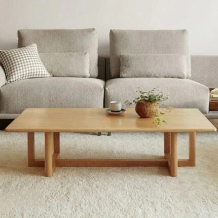Furnshine Solid Ash Wood & Rattan Coffee Table