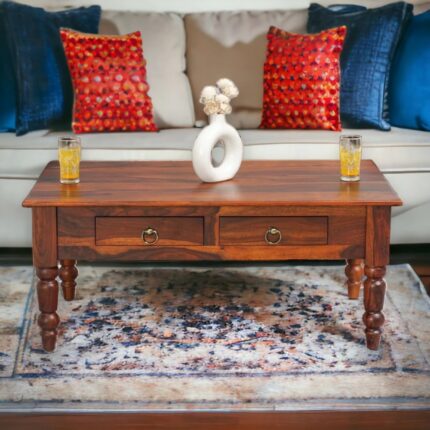 Furnshine Two Drawer Coffee Table Honey Finish