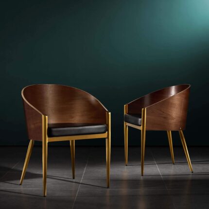 Furn Shine - Parr Arm Dining Chair in Gold