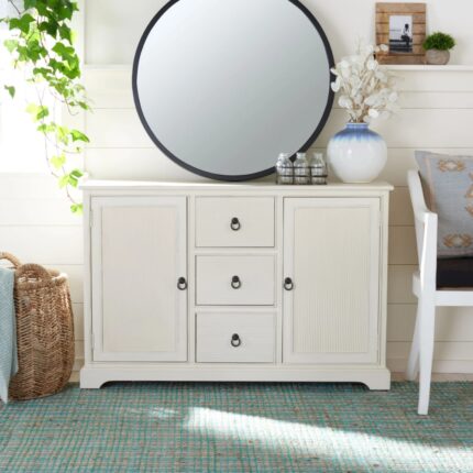 Furnshine Adiland Distressed White Wood Console Table with Drawer (41 in. W x 13.4 in. D x 26 in. H)