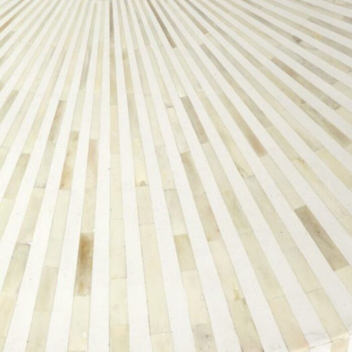 Furnshine -  Burl White Makayla Bone Inlay Stripe Design Round Coffee Table - Image 3