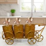 Furnshine - Slater Metal Cutlery/Spoon Holder & Spoon Stand Kitchen Organizer for Utensils (Golden Color)