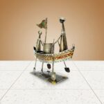 Furnshine - Embry Multicolor Iron 2 Human in Boat Pen Holder & Showpiece, Unique Artistic Pen Stand, Desk Organizer for Home & Office - Image 2