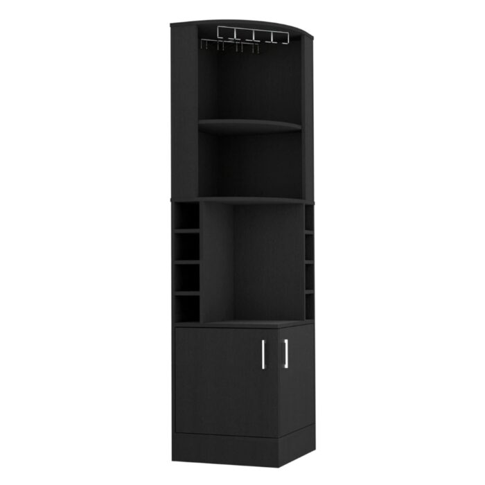 Furnshine - Bosley Corner Bar Cabinet Featuring Glass Rack & Built-in Wine Storage - Image 3