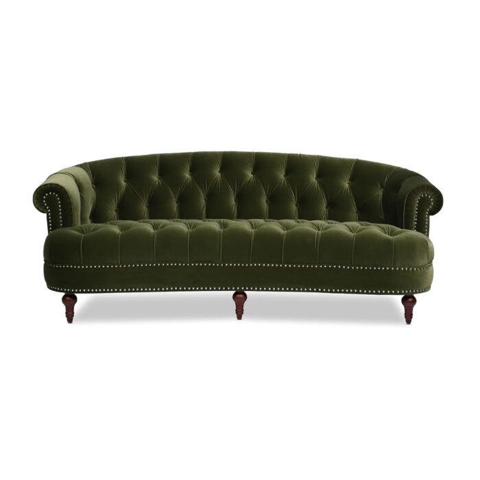 Furnshine - Tay 84'' Green Velvet 3-Seater Sofa, Loveseat & Chair Set - Image 2