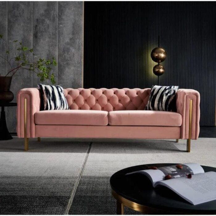 Furnshine - Eaton 84.25'' Velvet Square Arm Sofa - Image 1