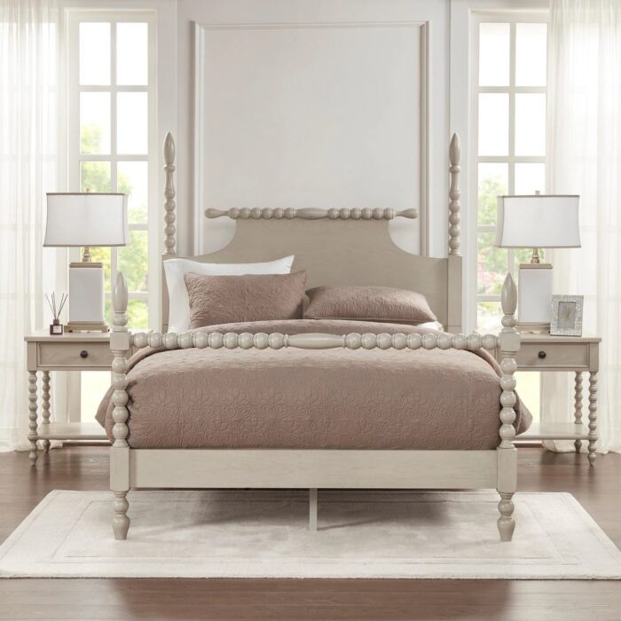 Furnshine Beckett Queen Size Bed - Antique Cream - Image 1