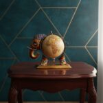 Furnshine - Barron Handcrafted Elephant Globe Showpiece – Artistic Iron Vintage World Map Decor - Image 2