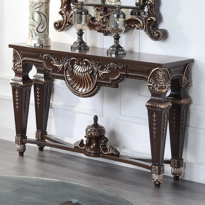 Furnshine - Carden 16.3'' Teak Wood Carved Console Table - Image 3