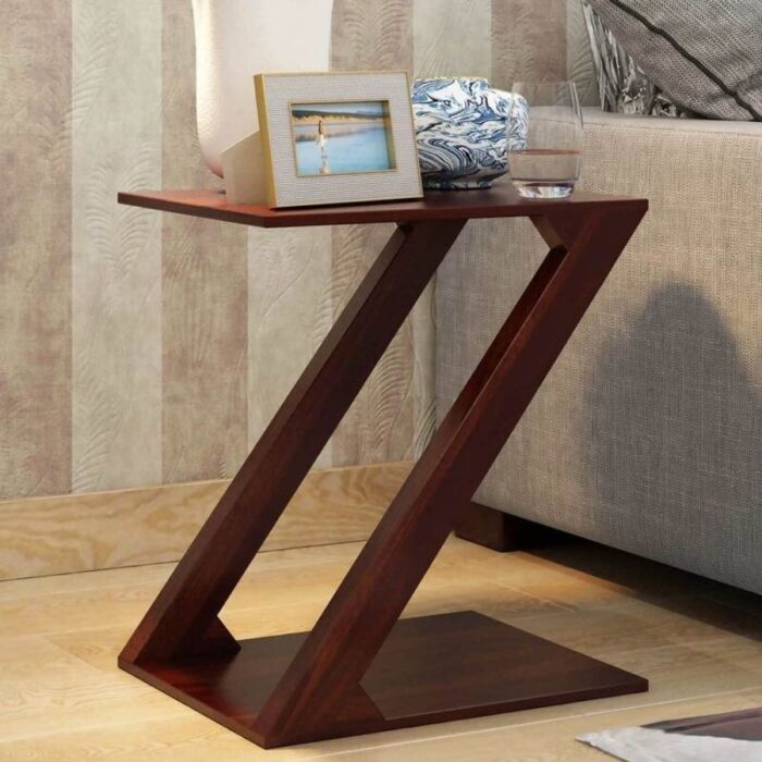 Furnshine - Linton Solid Wood Z-Shape Sofa End Side Table for Living Room - Image 11