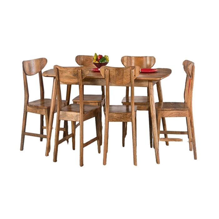Furn Shine - Parker Solid Wood Dining Set 6-Seater - Image 1