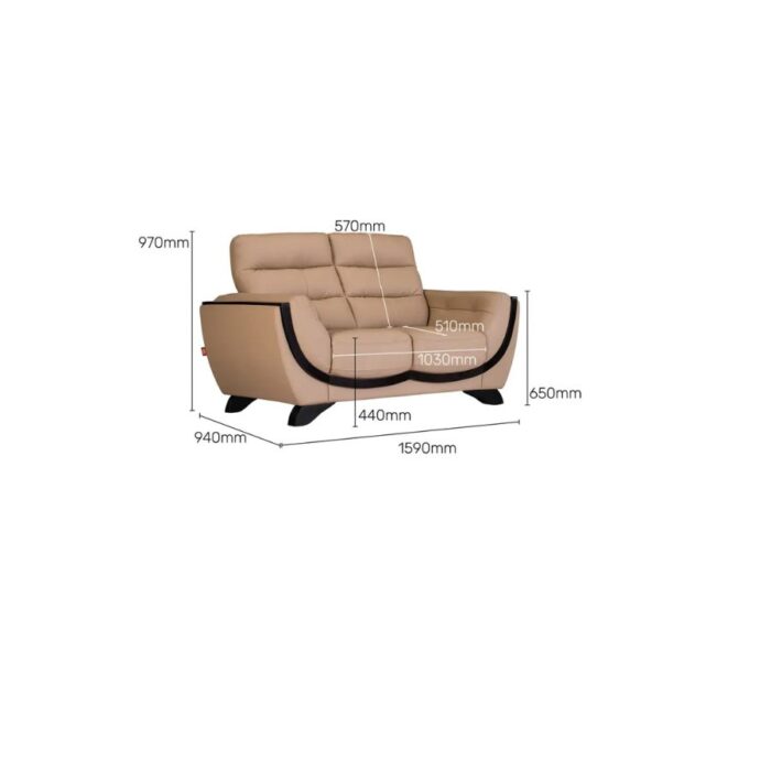 Furnshine - Sly Leatherette 3/2/1 Seater Style Sofa in Mushroom Brown - Image 11
