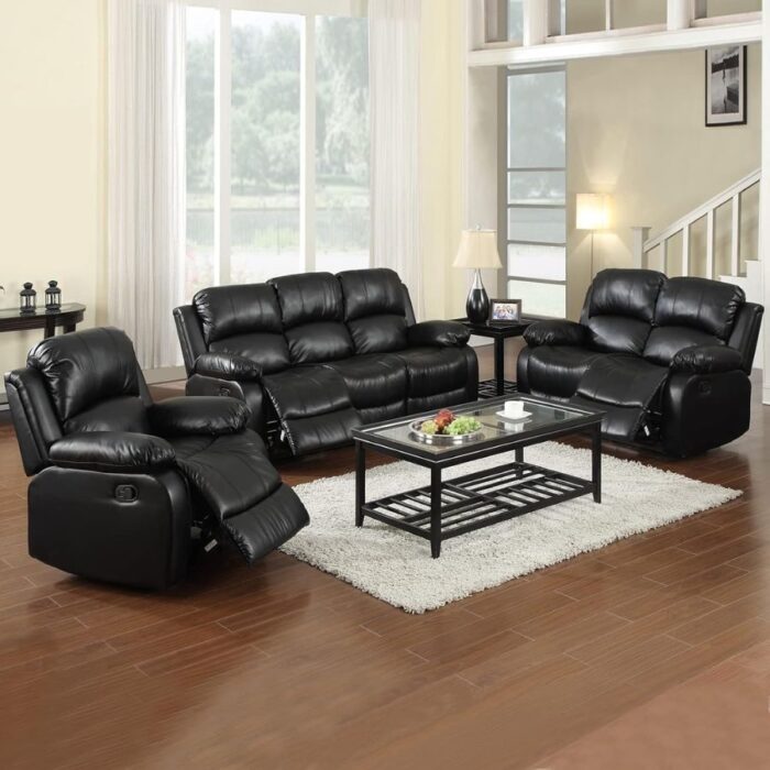 Furnshine - Jarrett Luxury Leather Recliner Sofa with Loveseat & Chair - Image 9