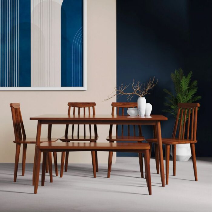 Furn Shine - Marisol 4 - Seater Dining Table Set with Bench - Image 1