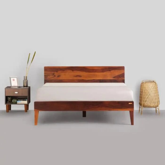 Furnshine - Rollen Sheesham Wood Queen Size Bed Without Storage - Image 1