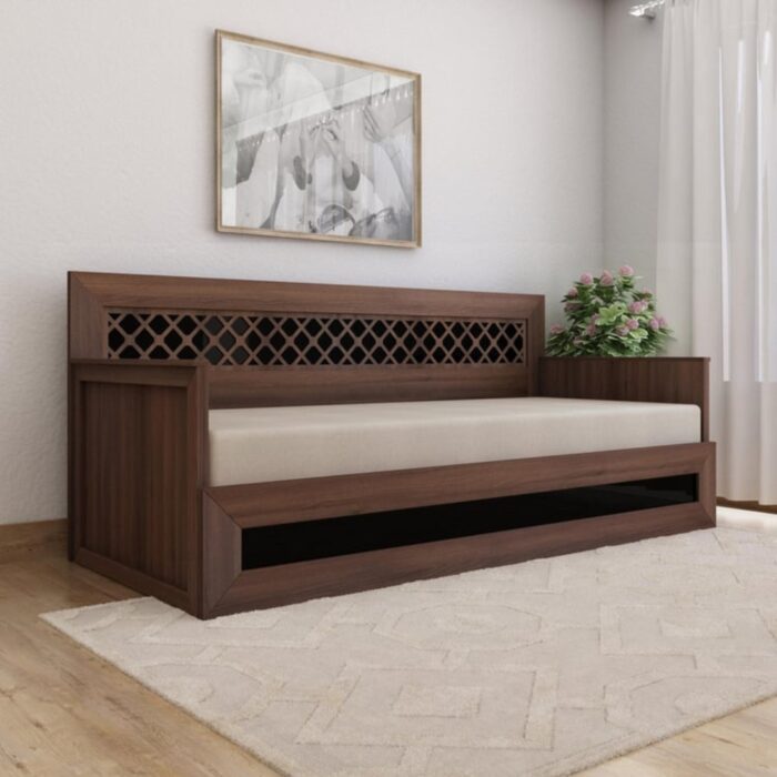 Furnshine - Greeley Fabric 3-Seater Sofa Bed - Brown - Image 1