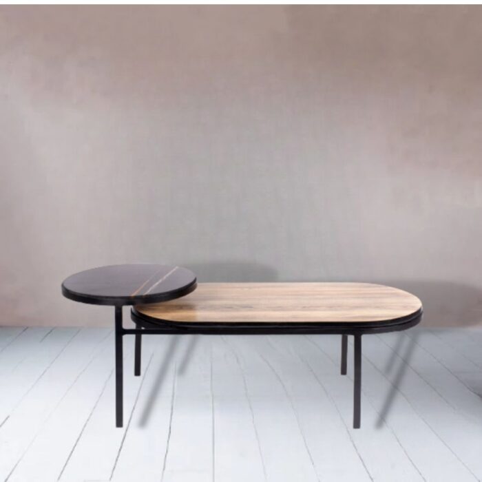 Furn Shine - Tentrum Round Top Black Marble Coffee Table - Image 2