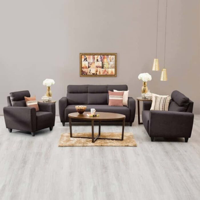 Furn Shine - Vidor Fabric 3+2+1 Seater Sofa Set - Brown - Image 1