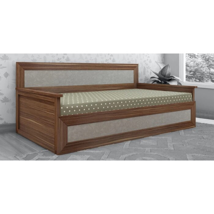 Furnshine - Busby Sofa Cum Bed in Cairo Walnut & White Finish with Storage & Mattress - Image 1