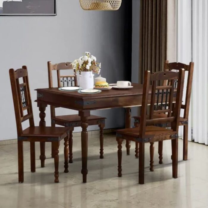 Furnshine - Mariana Solid Sheesham Wood 4-Seater Dining Table Set - Image 1