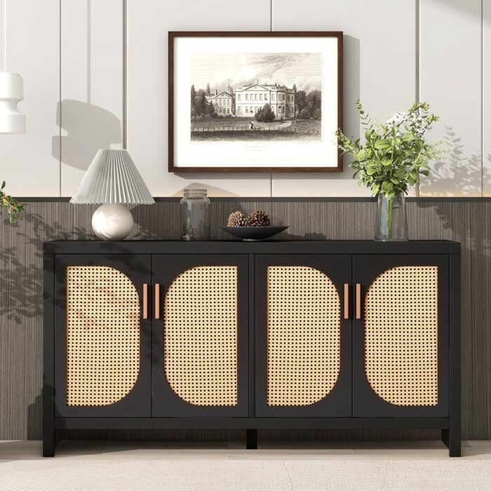 Furnshine - Langley Rattan Storage Cabinet with 4 Doors and Adjustable Shelves - Image 21