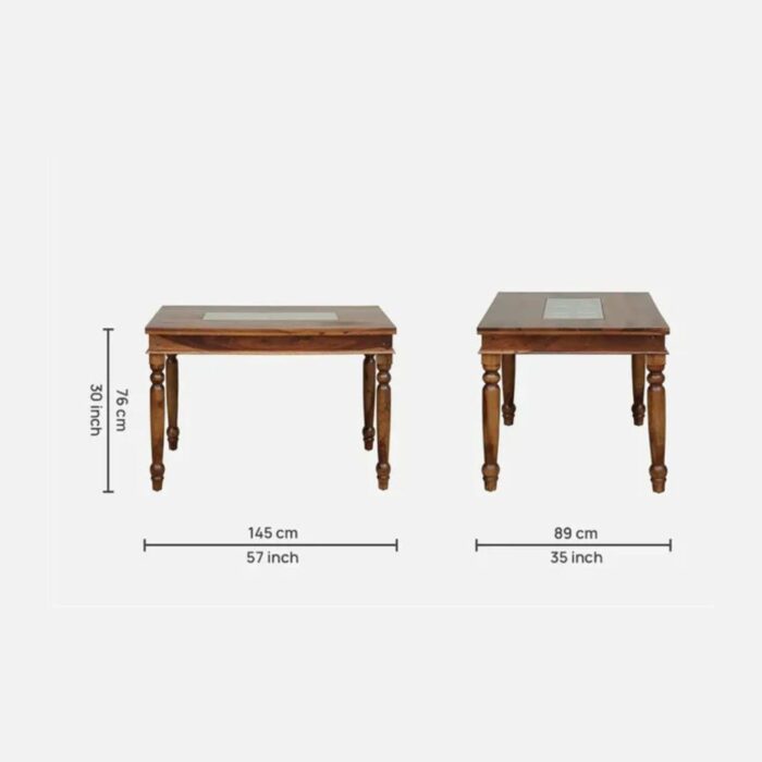 Furnshine - Rosa Sheesham Solid Wood 6 Seater Dining Sets With Cushioned Chair - Image 7