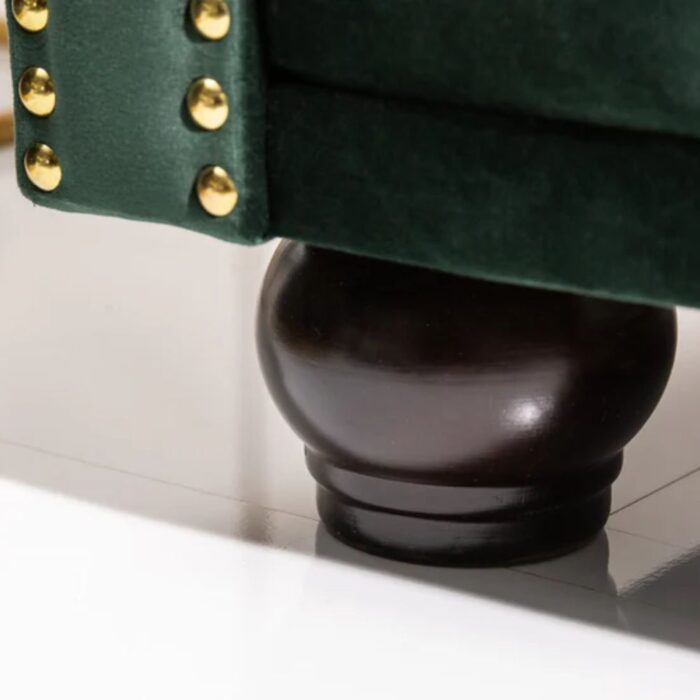 Furn Shine - Victor 3 Seater Bottle Green Velvet Chesterfield Sofa - Image 5