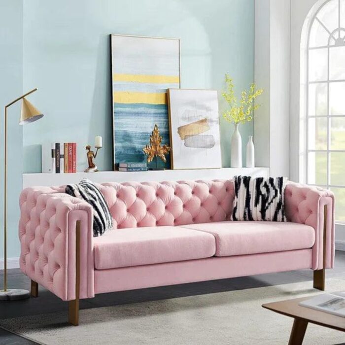 Furnshine - Eaton 84.25'' Velvet Square Arm Sofa - Image 14