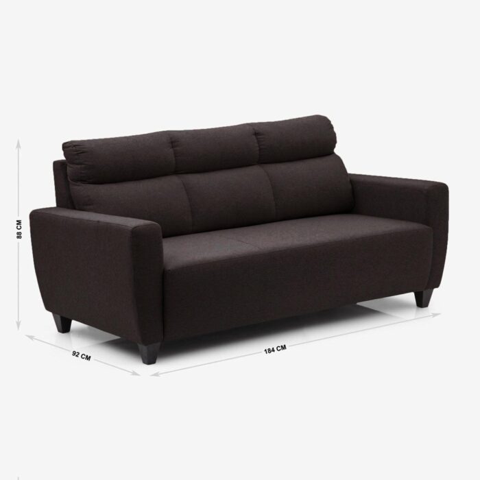Furn Shine - Vidor Fabric 3+2+1 Seater Sofa Set - Brown - Image 5