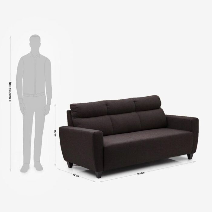 Furn Shine - Vidor Fabric 3+2+1 Seater Sofa Set - Brown - Image 6