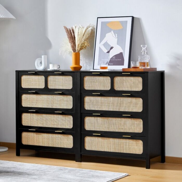 Furnshine - Simpson Wooden Rattan Finish 4-Drawer Chest of Drawer - Image 19