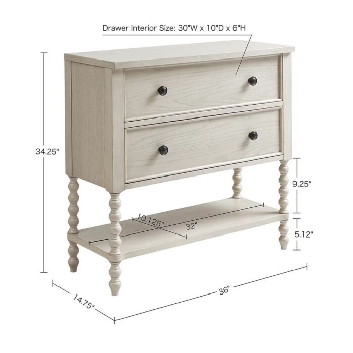 Furnshine - Carlyle Solid Wood 2-Drawer Accent Chest - Image 9